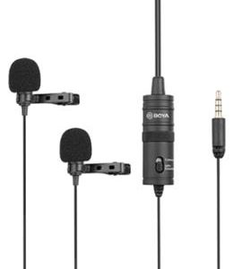 Boya Dual Clip Interview Microphone (BOYA M1DM)
